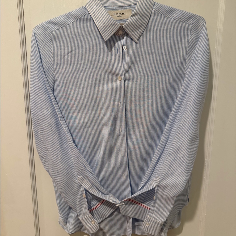 MaxMara Light Blue Pinstripe Shirt
